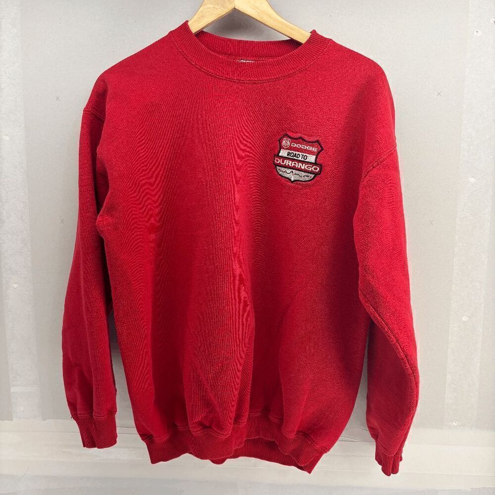 Vintage Dodge Road to Durango Gildan Sweatshirt Mens Medium‎ Red Rare Racing Car